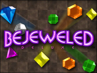 Spiel Bejeweled online: Tauschen Sie zwei benachbarte Steine und stellen Sie eine Reihe mit drei oder mehr identischen Steinen her. Spielen Sie Schwierigkeitsstufe 2 oder 3 f�r Real-Time-Action.